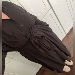 Black Maxi Button Down